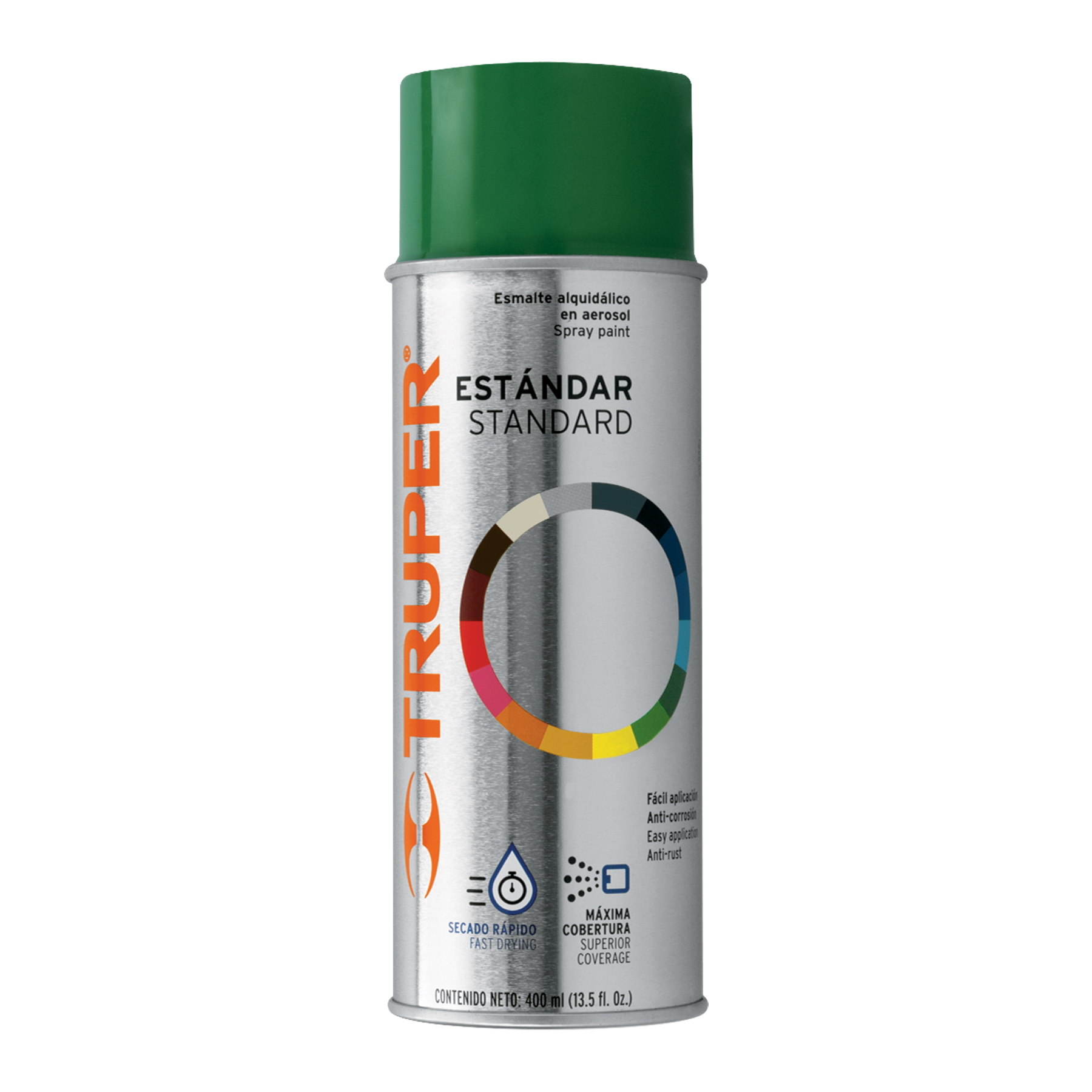 Pintura en aerosol verde hoja, bote tradicional de 400 ml - 102832
