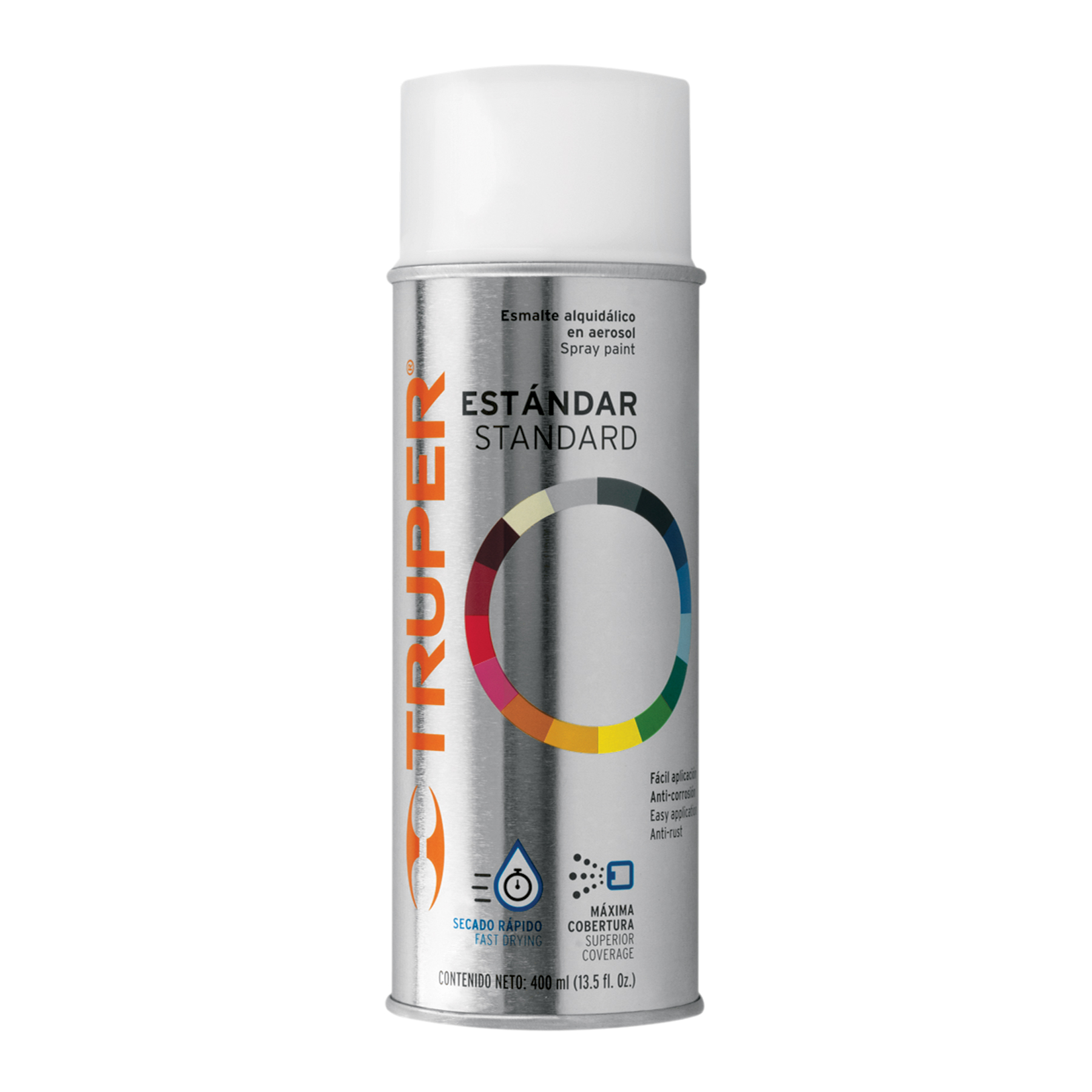 Pintura en aerosol blanco mate, bote tradicional de 400 ml - 102820