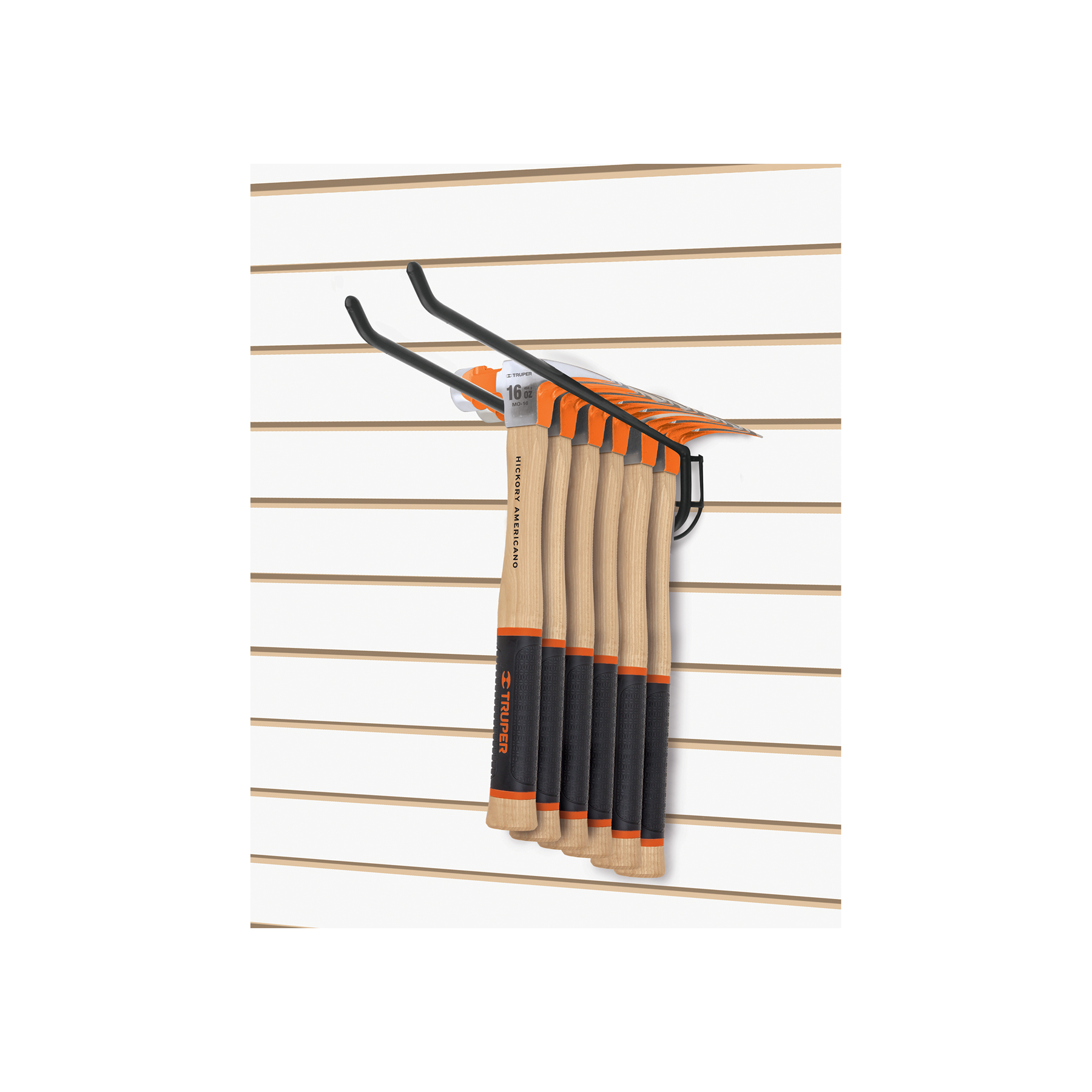 Organizador para 6 martillos pulidos con uña curva - 50344