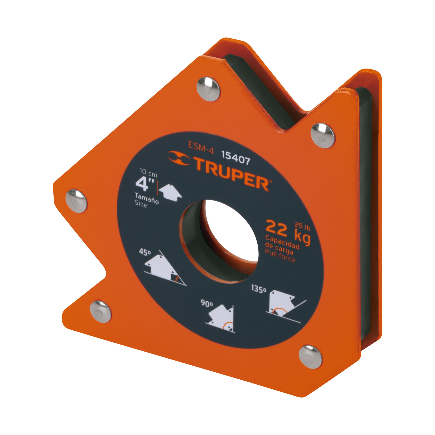 Escuadra magnética de 4 pulgadas para soldar, capacidad 22 kg - 15407
