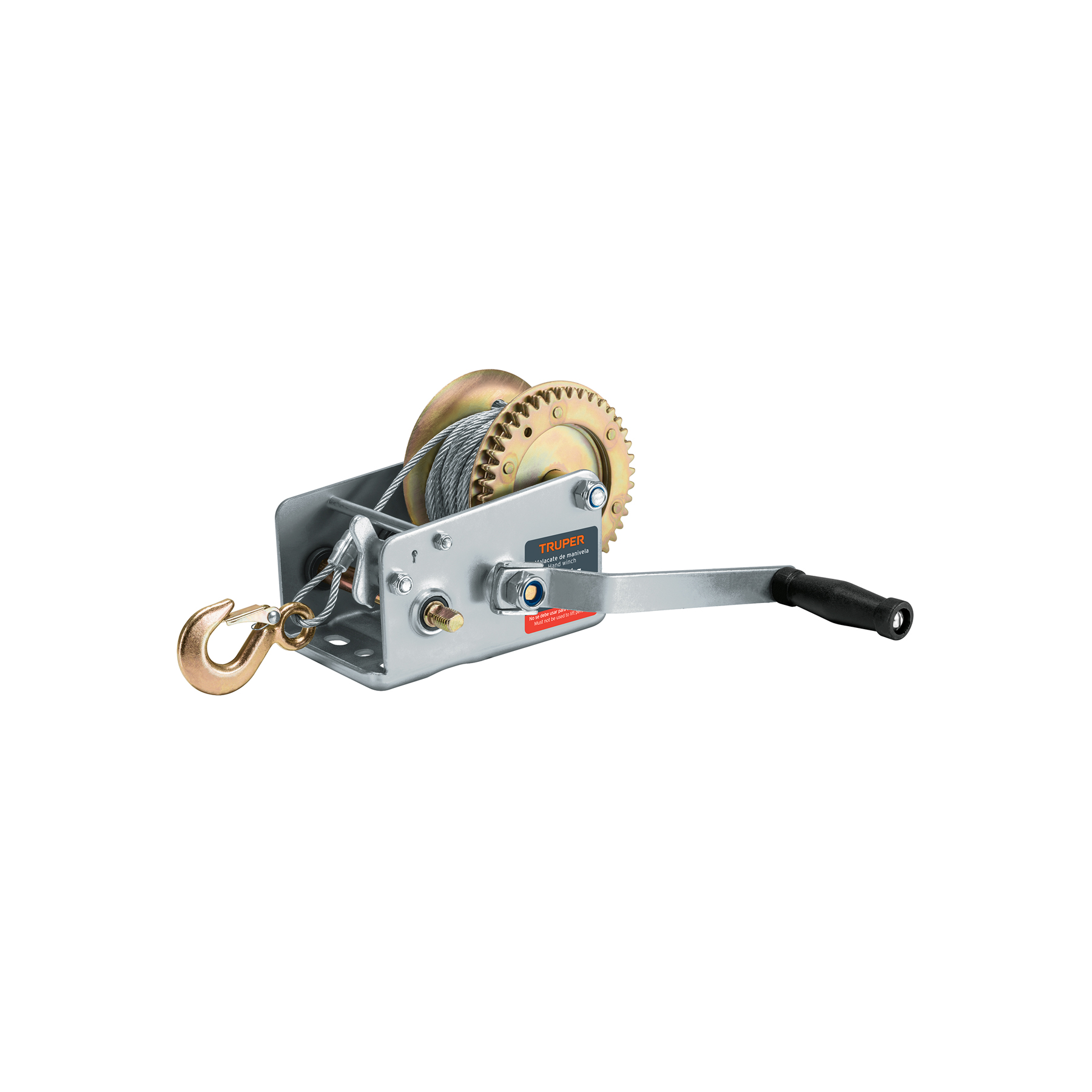 Malacate de manivela con cable, capacidad 1100 kg - 14721