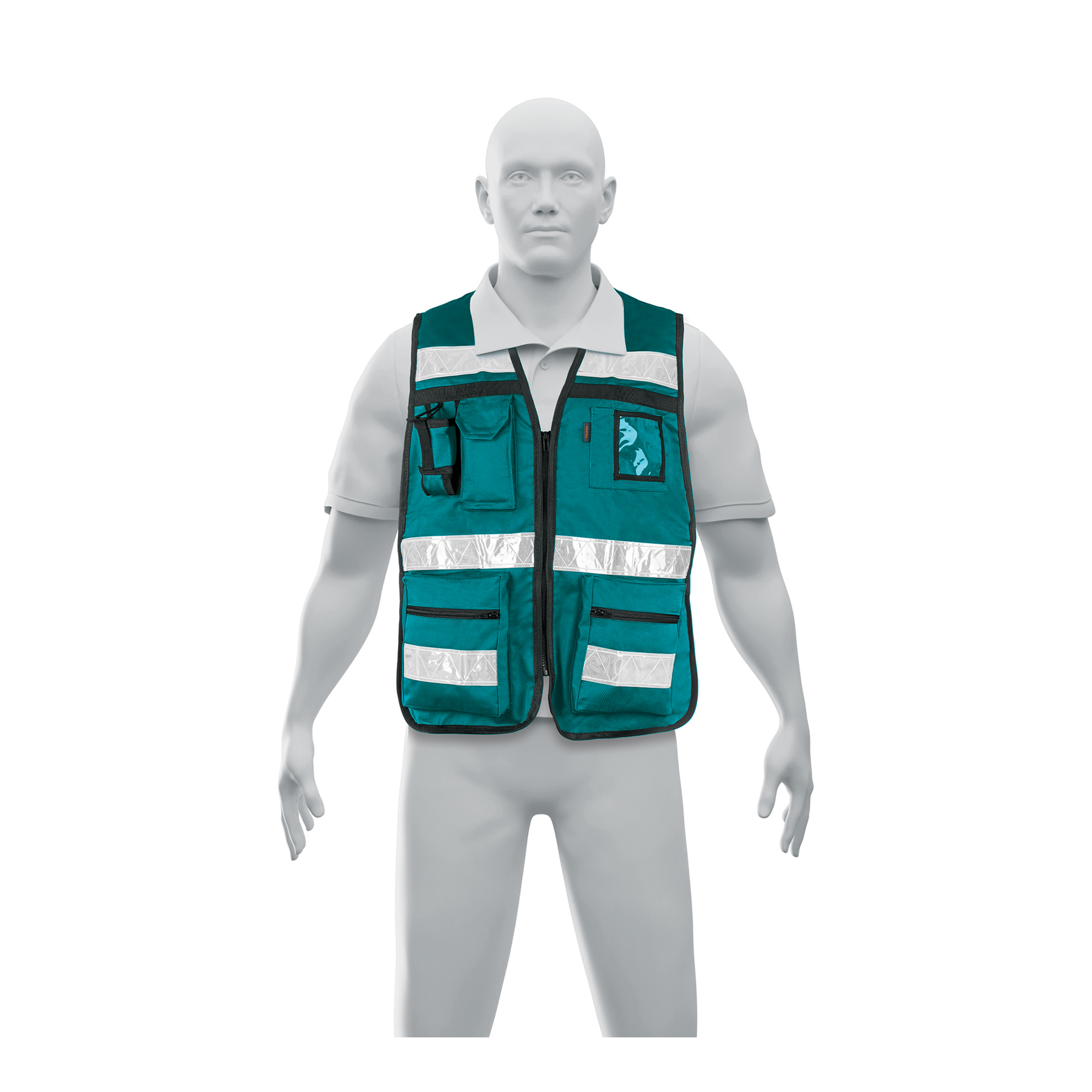 Chaleco brigadista con cintas reflejantes, color verde - 14664