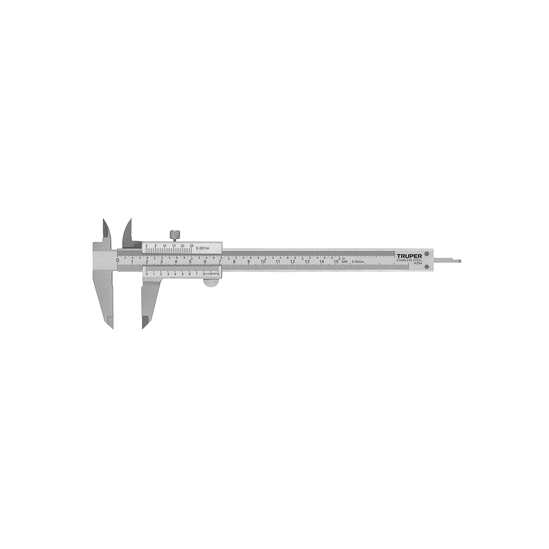 Calibrador vernier analógico de 6 pulgadas en acero inoxidable, con escalas estándar y milimétrica - 14394