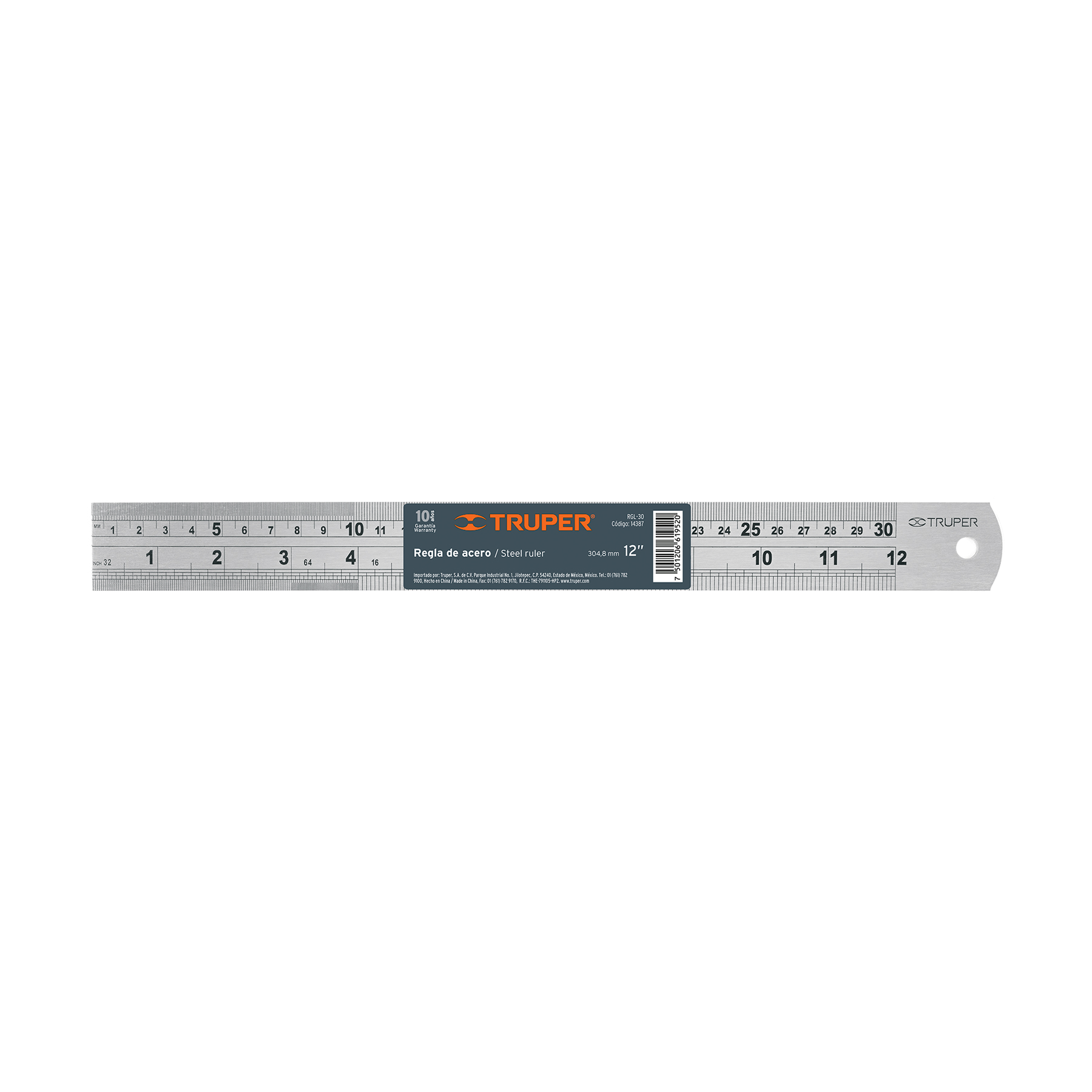 Regla de acero inoxidable de 30 cm - 14387