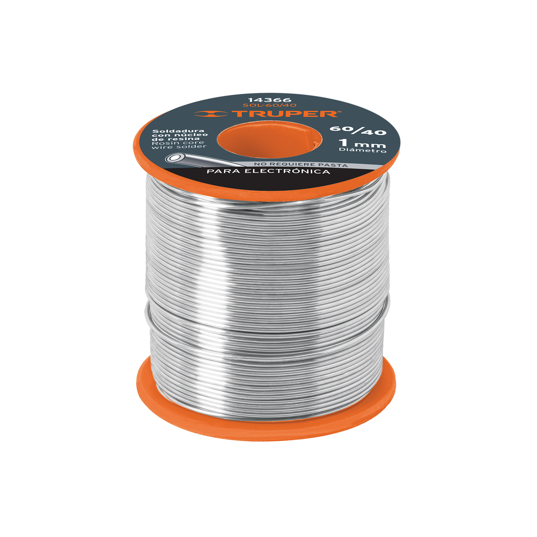 Estaño para soldar con núcleo de resina 60/40, para electrónica, 450 gramos - 14366