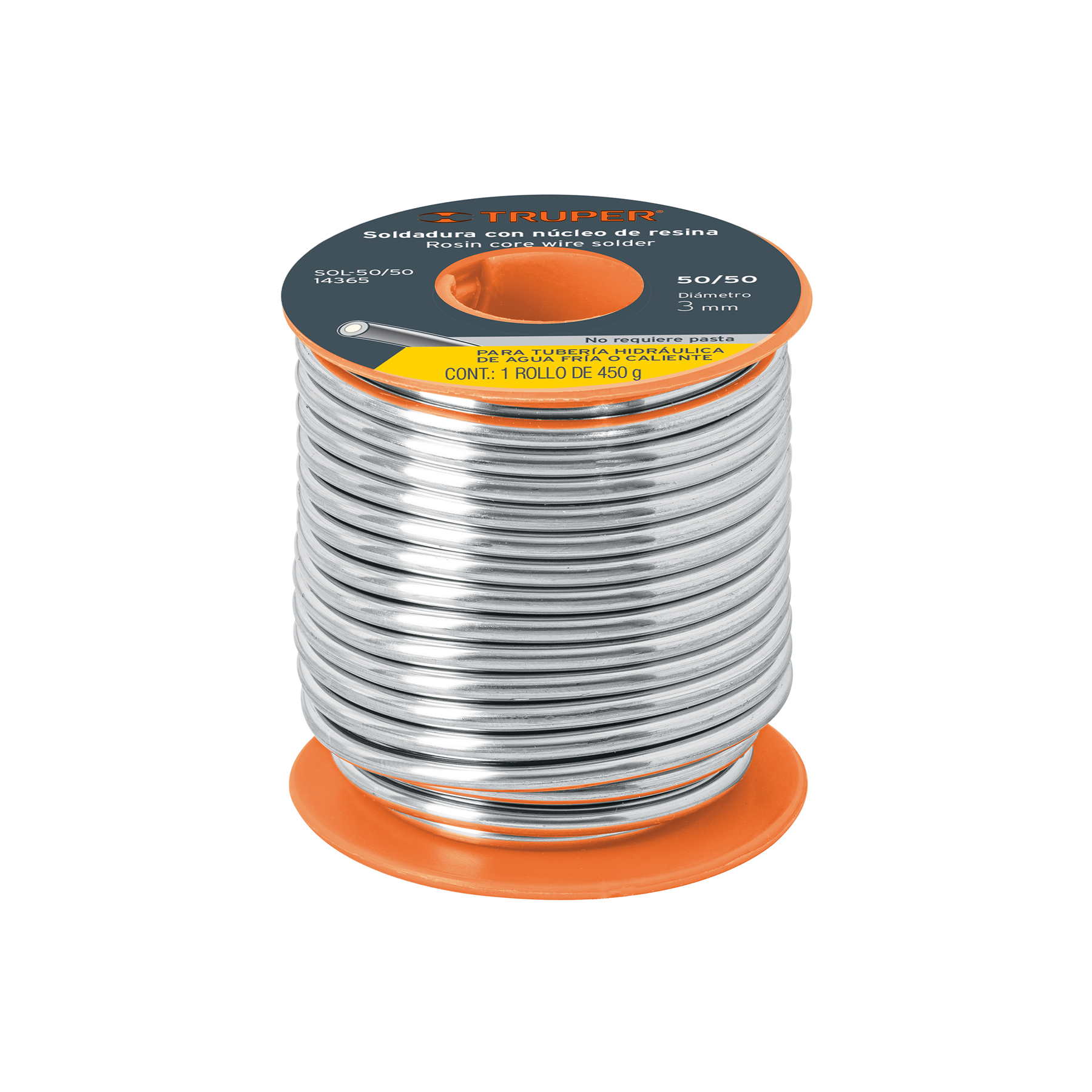 Soldadura con núcleo de resina 50/50 para tubería hidráulica, 450 g - 14365