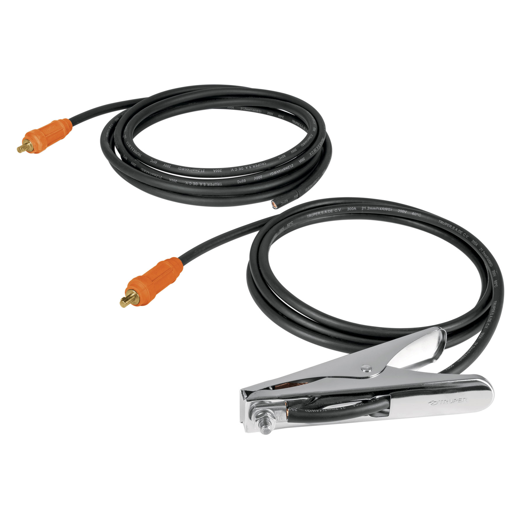 Cables con pinza a tierra para soldadora, 225 A, Truper - 14357