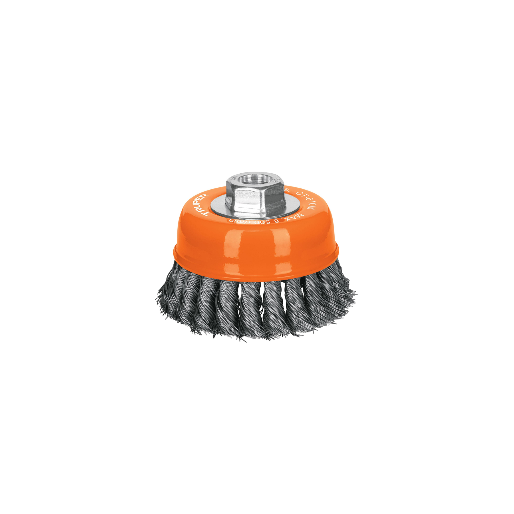 Carda copa de 4 pulgadas con alambre trenzado fino y eje M14 - 14185