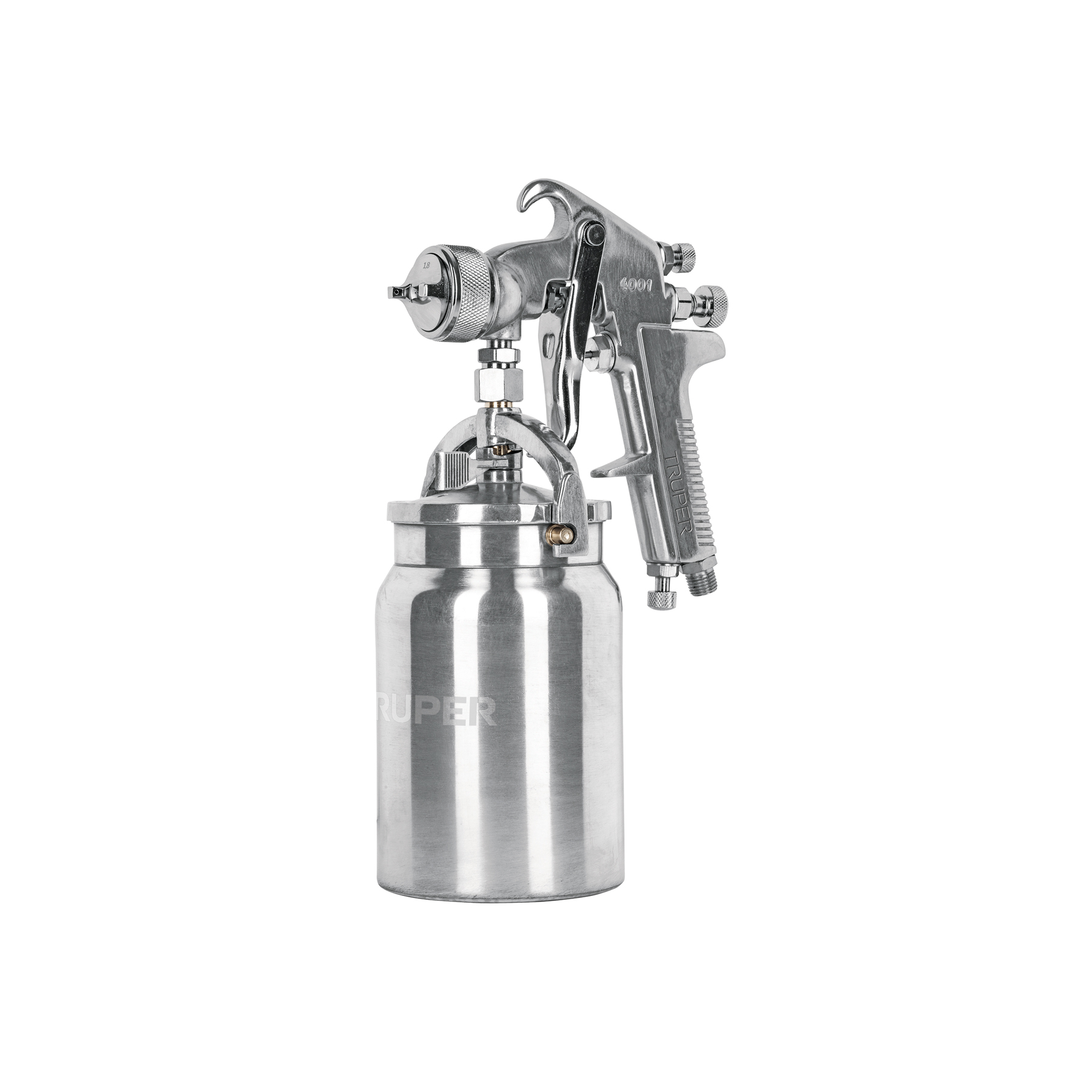 Pistola para pintar de succión HVHP con vaso de aluminio, boquilla 1.8mm - 14085