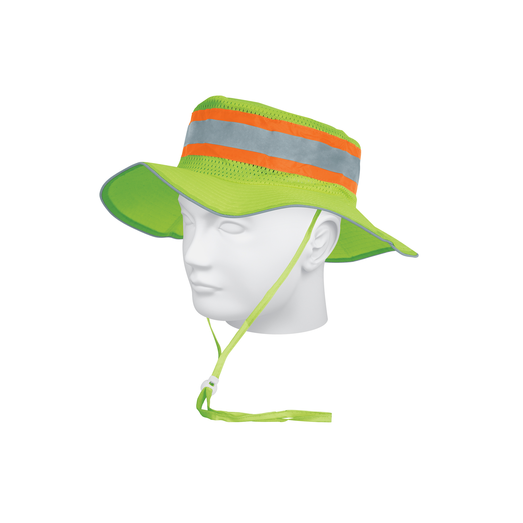 Sombrero de seguridad verde de alta visibilidad con cinta reflectante - 14010