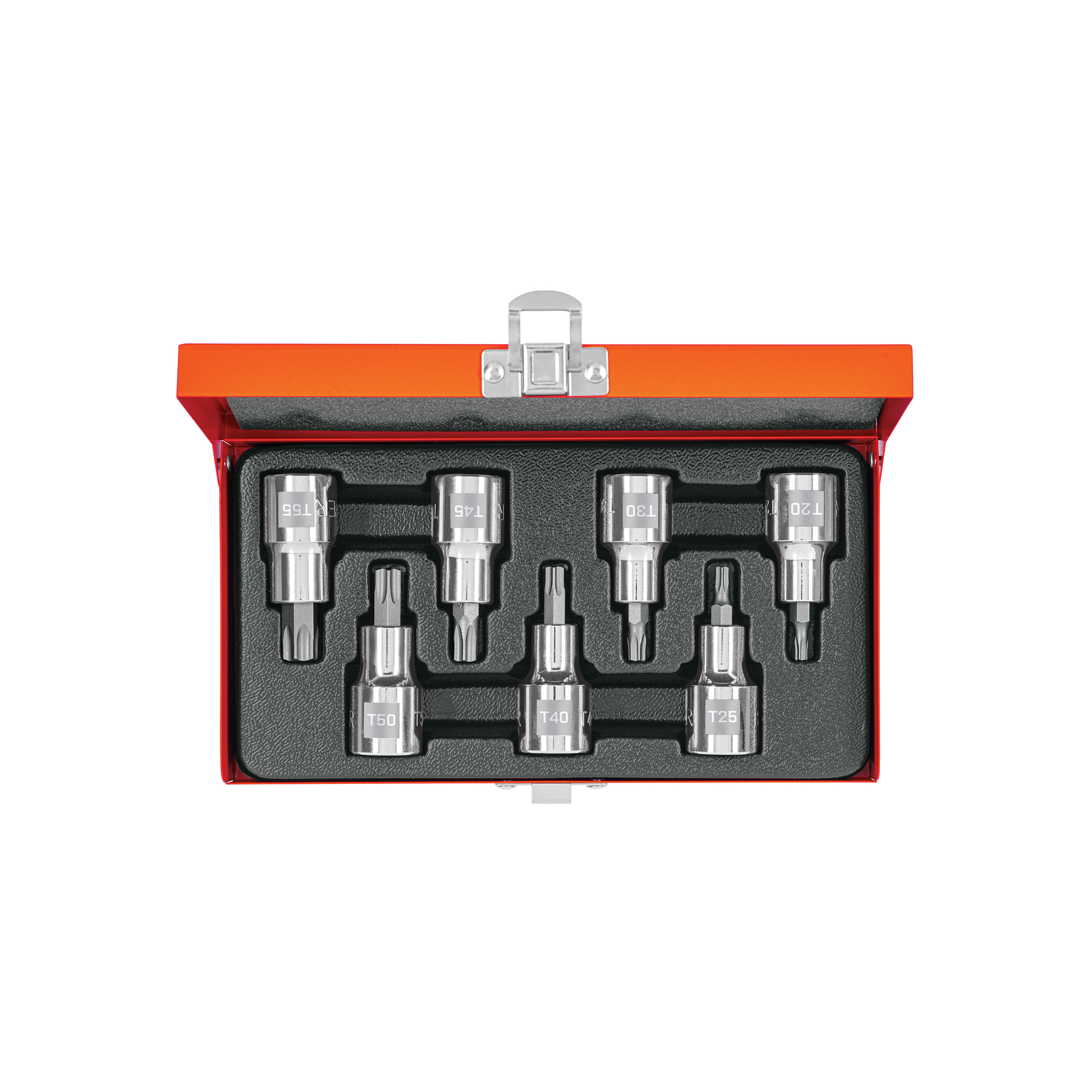 Juego de 7 dados cuadro 1/2 pulgada punta torx en estuche metálico - 13928
