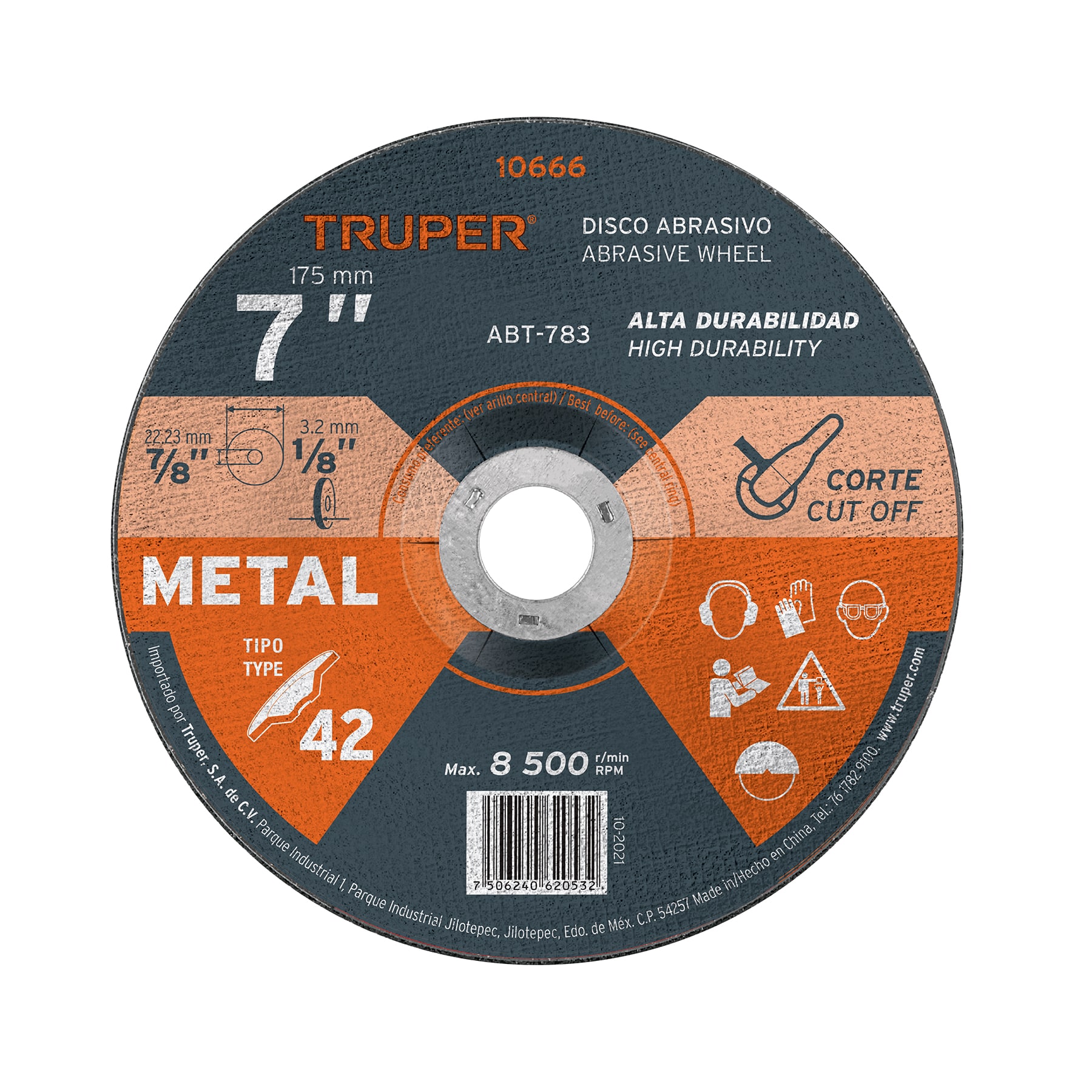 Disco tipo 42 de 7 pulgadas x 3.2 mm para corte de metal - 10666