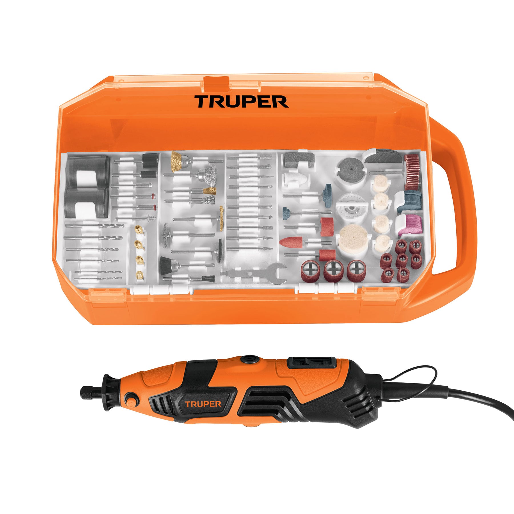 Herramienta rotativa 150W con 201 accesorios, Truper Pro - 101669
