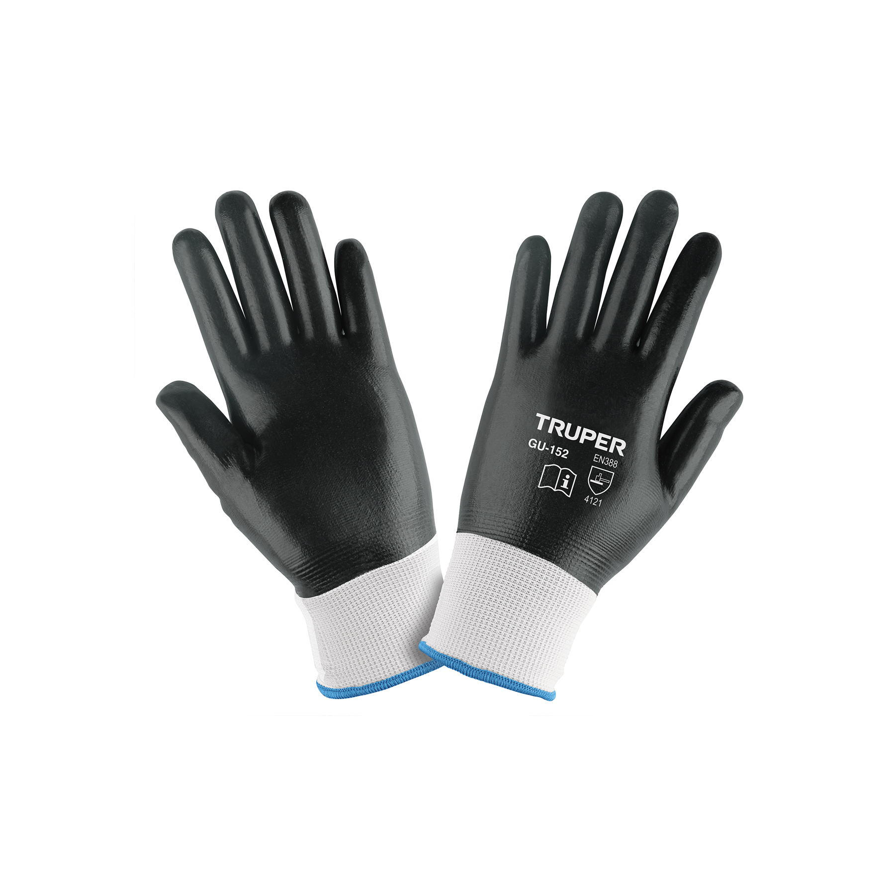 Guantes de poliéster recubiertos de nitrilo, talla M - 18026