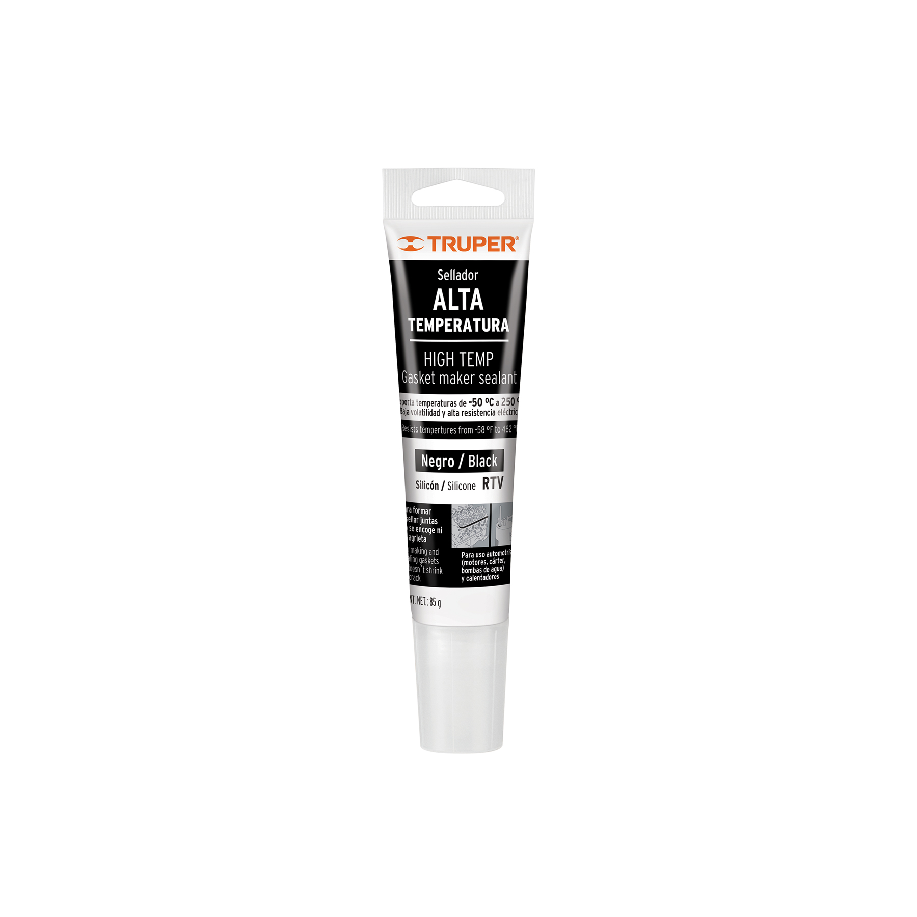 Sellador de silicón negro para altas temperaturas, 85 g - 17567