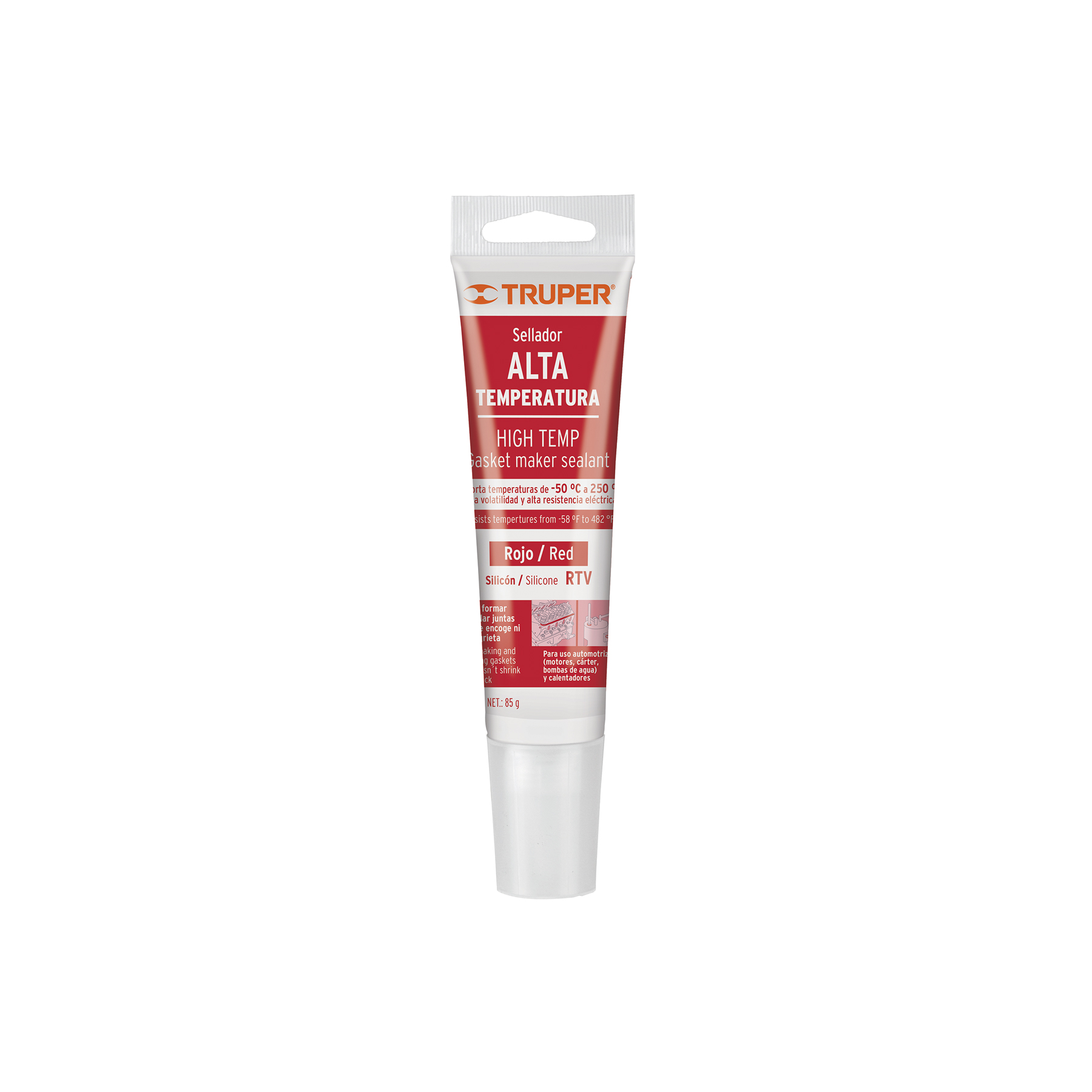 Sellador de silicón rojo para altas temperaturas, 85 gramos - 17566