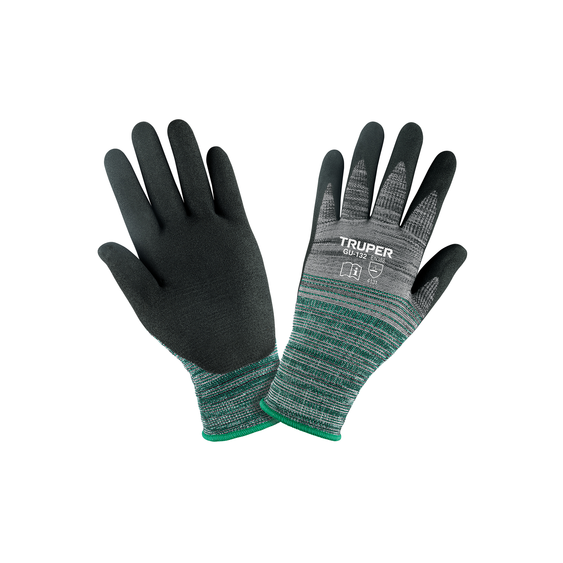 Guantes de nylon recubiertos de nitrilo arenoso, talla M - 17064