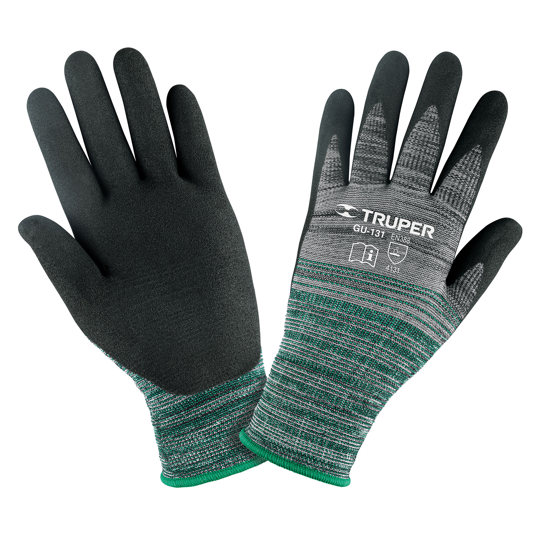 Guantes de nylon recubiertos de nitrilo arenoso, talla CH - 17063