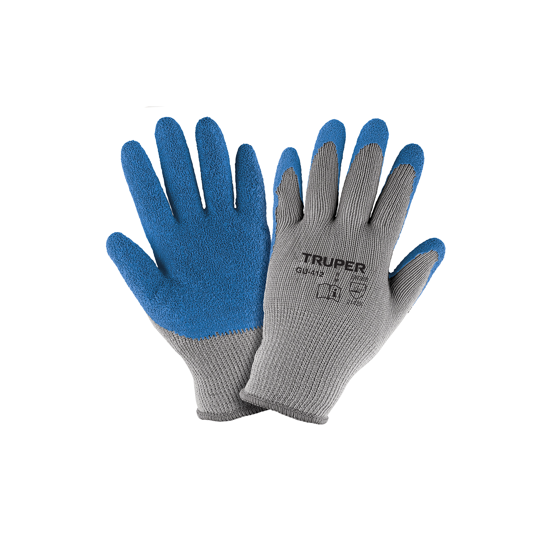Guantes de poliéster recubiertos de látex, talla M - 15266