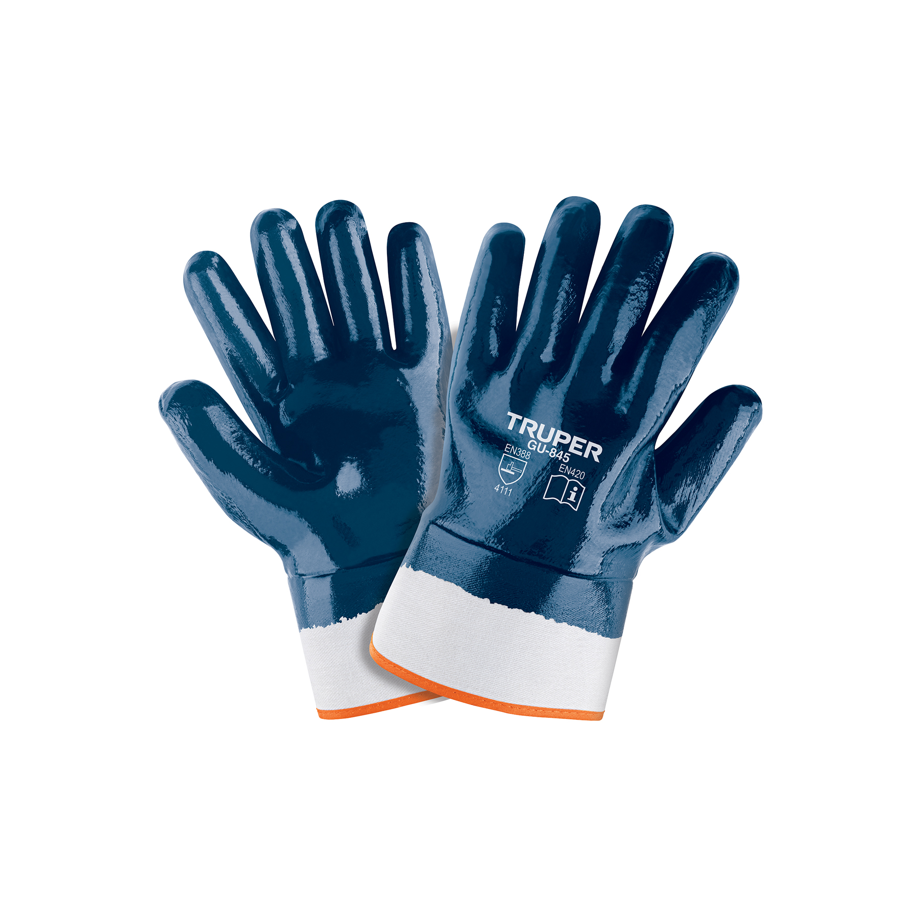 Guantes de algodón recubiertos de nitrilo con puño de seguridad - 15245