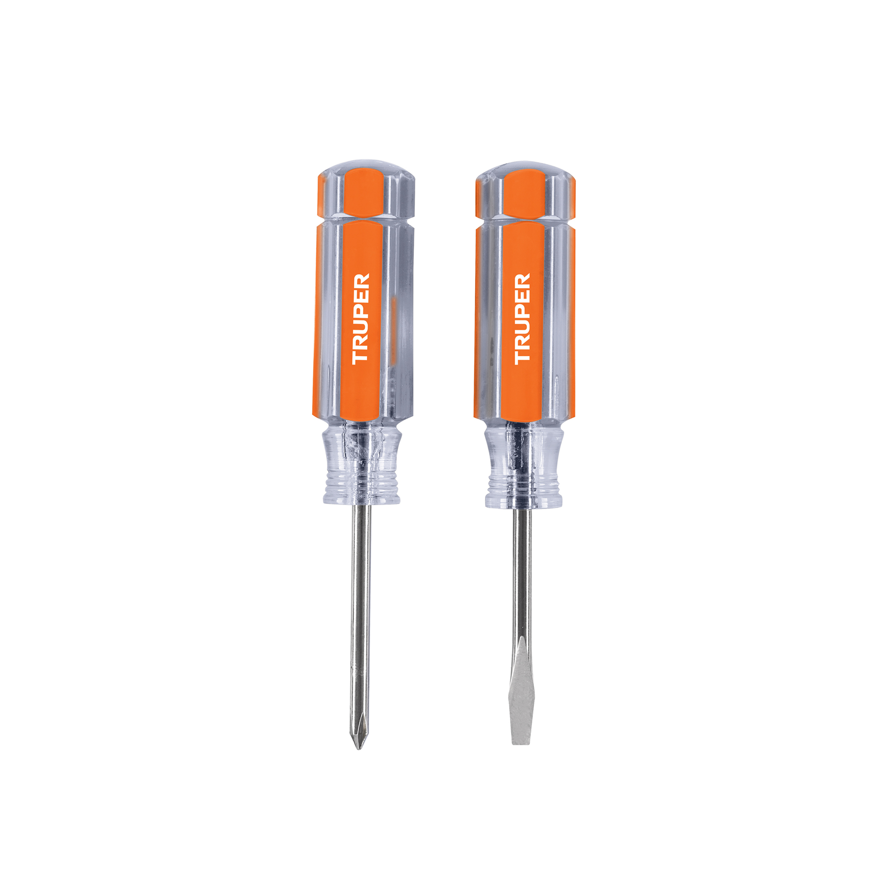 Dúo de mini desarmadores con mango de acetato, Truper - 14199