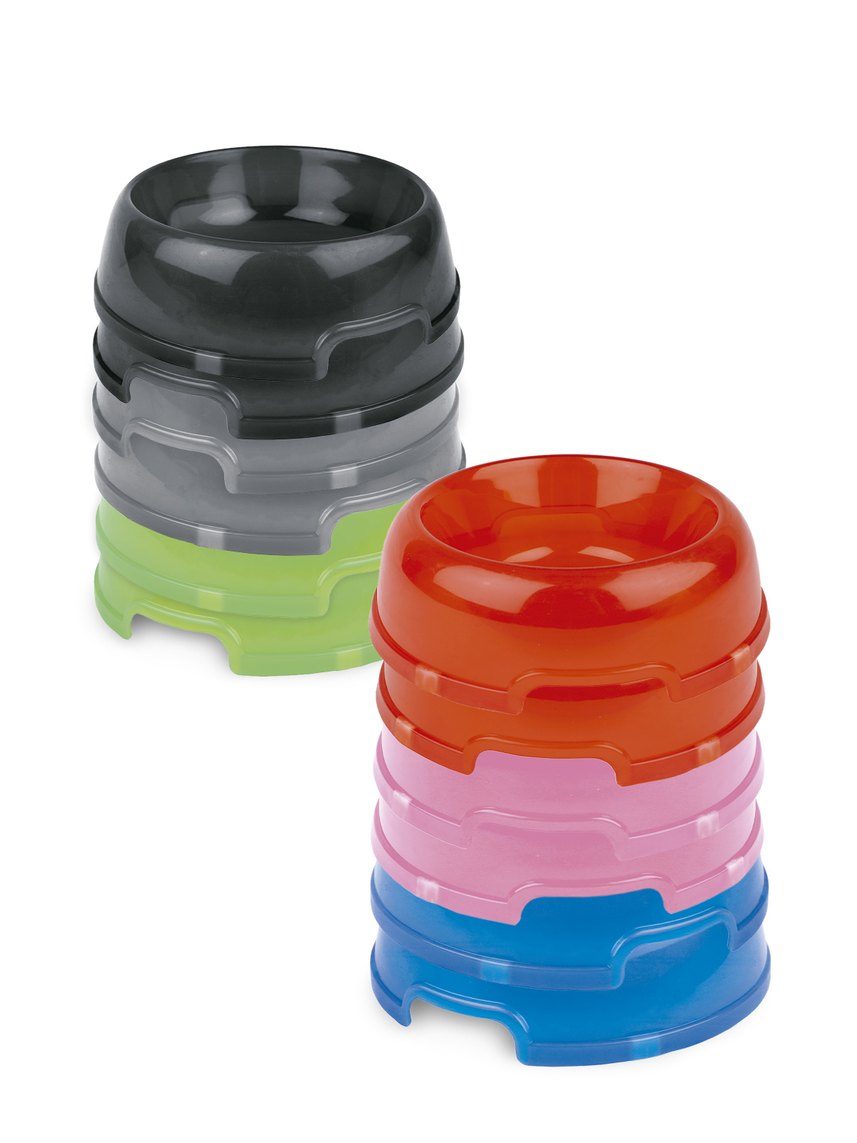 Plato redondo para perro mediano, transparente, colores surtidos - 653300