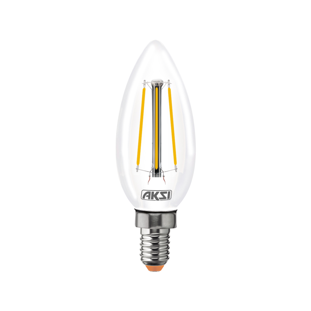 Foco LED filamentos vela 4W luz cálida E27, caja con 10 piezas - 115536
