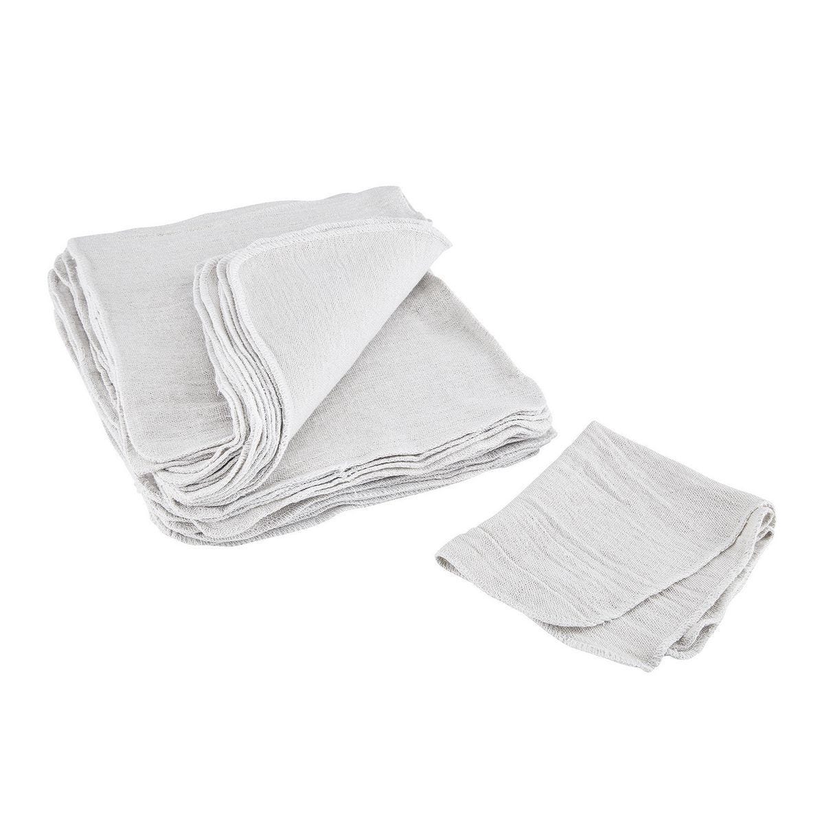 Toallas de taller blancas, 14 x 13 pulgadas, paquete de 50 - 56325