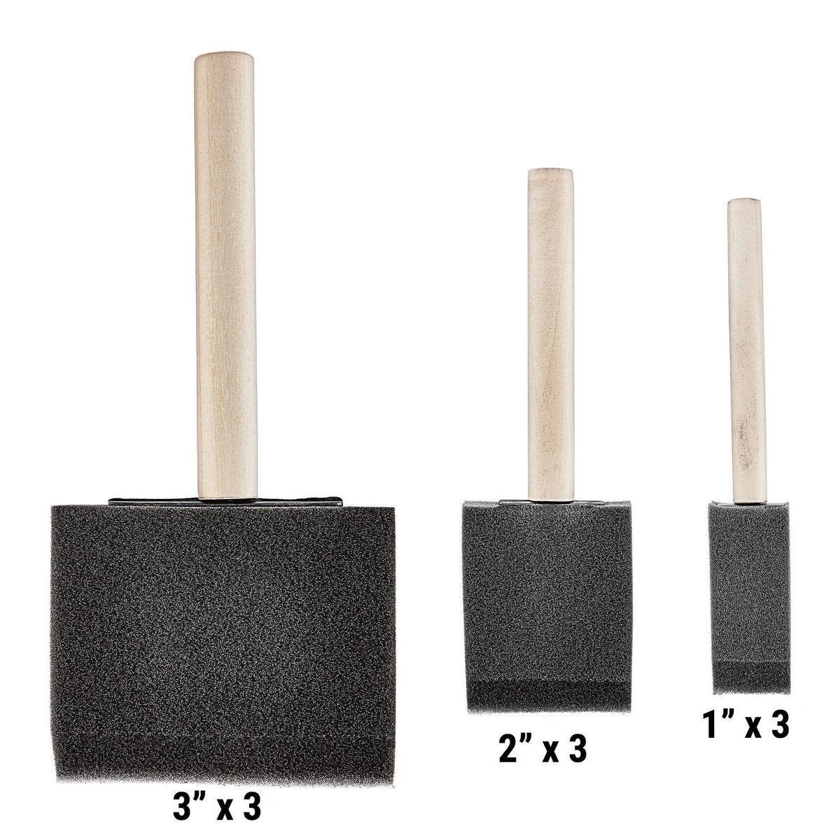 Juego de brochas de espuma de 9 piezas, cabezales biselados para detalles - 56965