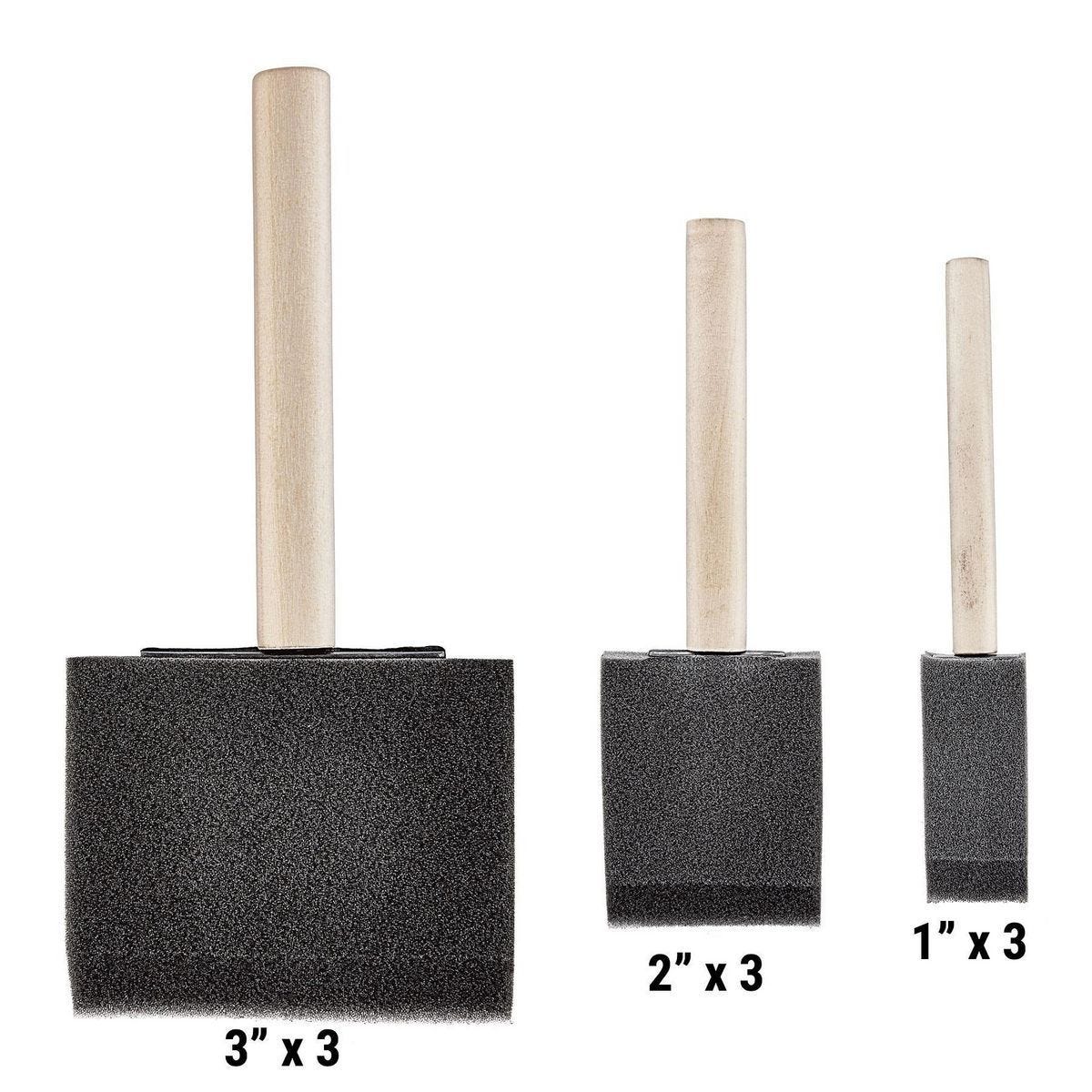 Juego de brochas de espuma de 9 piezas, cabezales biselados para detalles - 56965