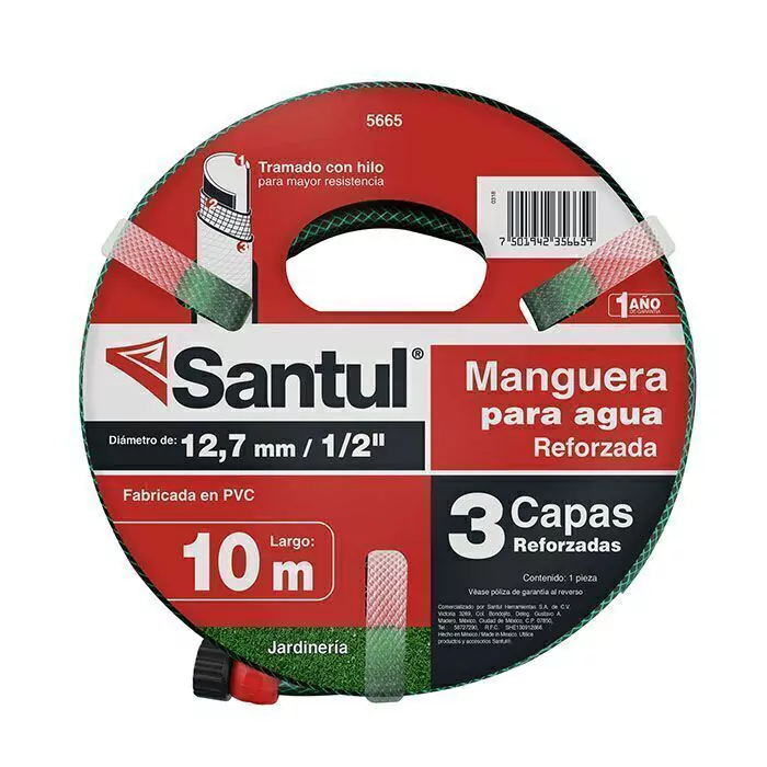 Manguera de riego 3 capas, 10 metros, 1/2 pulgada - ST356659