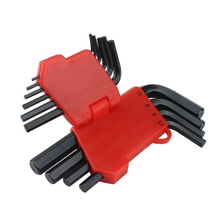 Juego de 10 llaves allen cortas pavonadas, milimétricas - ST387462