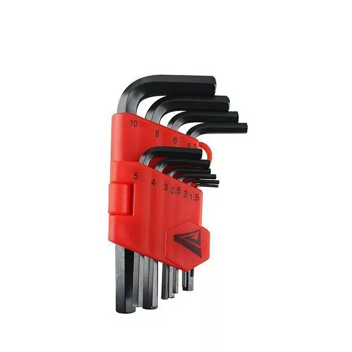 Juego de 10 llaves allen cortas pavonadas, milimétricas - ST387462