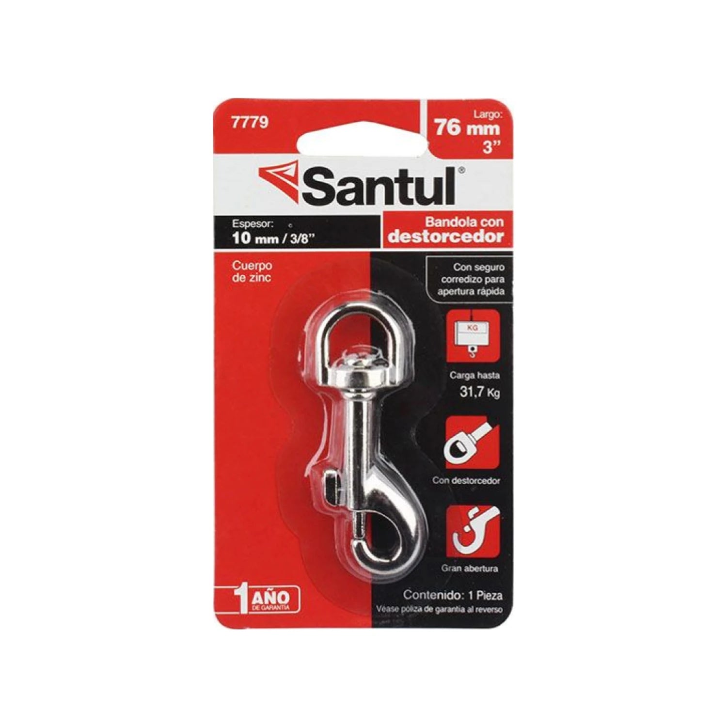 Bandola con destorcedor de zinc 7/16 x 3 pulgadas - ST377791