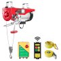 Polipasto eléctrico con control remoto inalámbrico, capacidad de 880 lbs, motor de cobre 850W 110V, cable de acero y altura de elevación de 40 pies