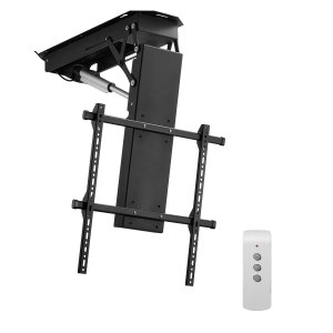 Soporte de techo motorizado para TV de 32 a 70 pulgadas, soporte ajustable eléctrico con inclinación y control remoto, capacidad 110 lbs