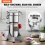Molino eléctrico para granos VEVOR 300g, 1500W de alta velocidad, pulverizador de acero inoxidable, tipo oscilante