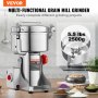 Molino eléctrico para granos VEVOR, 2500g capacidad, 3400W, acero inoxidable, tipo oscilante