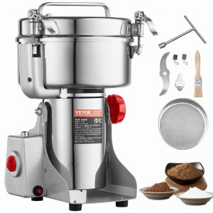 Molino eléctrico para granos y especias VEVOR, 3400W, capacidad 2000g, acero inoxidable, tipo oscilante