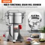Molino eléctrico para granos y especias VEVOR, 3400W, capacidad 2000g, acero inoxidable, tipo oscilante