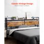 Cabecero de cama king size con estante de almacenamiento y puertos USB, ajustable en altura, color negro y café