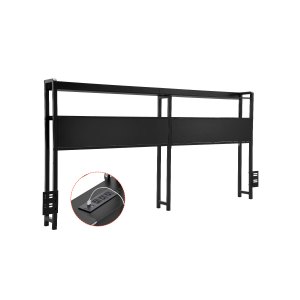 Cabecero para cama king size con estantes, estación de carga y luz LED ajustable, color negro