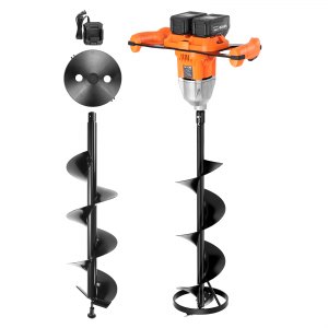 Taladro eléctrico para hielo de 40V, 2 en 1 con broca de 8 pulgadas, juego de 2 piezas