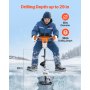 Taladro eléctrico para hielo de 40V, 2 en 1 con broca de 8 pulgadas, juego de 2 piezas