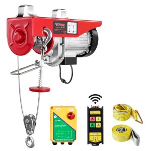 Polipasto eléctrico VEVOR de 1320 lbs, motor de cobre 1150W, control remoto inalámbrico y cable de 40 pies