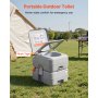 Inodoro portátil para camping con descarga, tanque de desechos de 5.3 galones, 120 descargas, incluye bolsa de transporte
