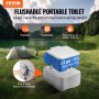 Baño portátil para camping con tanque de desechos de 5.3 galones y tanque de enjuague de 3.2 galones, incluye bolsa de transporte