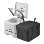 Inodoro portátil para camping con bolsa de transporte, tanque de desechos de 3.2 galones, descarga presurizada a botón