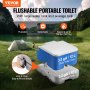 Inodoro portátil para camping con bolsa de transporte, tanque de desechos de 3.2 galones, descarga presurizada a botón