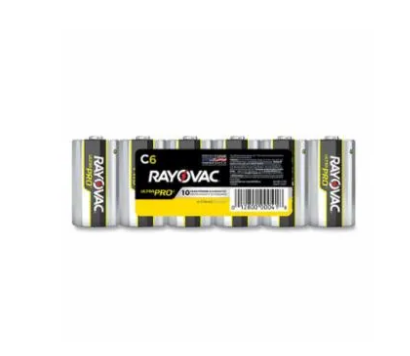 Rayovac Ultra Pro, Alkaline Battery, 1.5V, C, Shrink Pack, 6/PK, 6PK